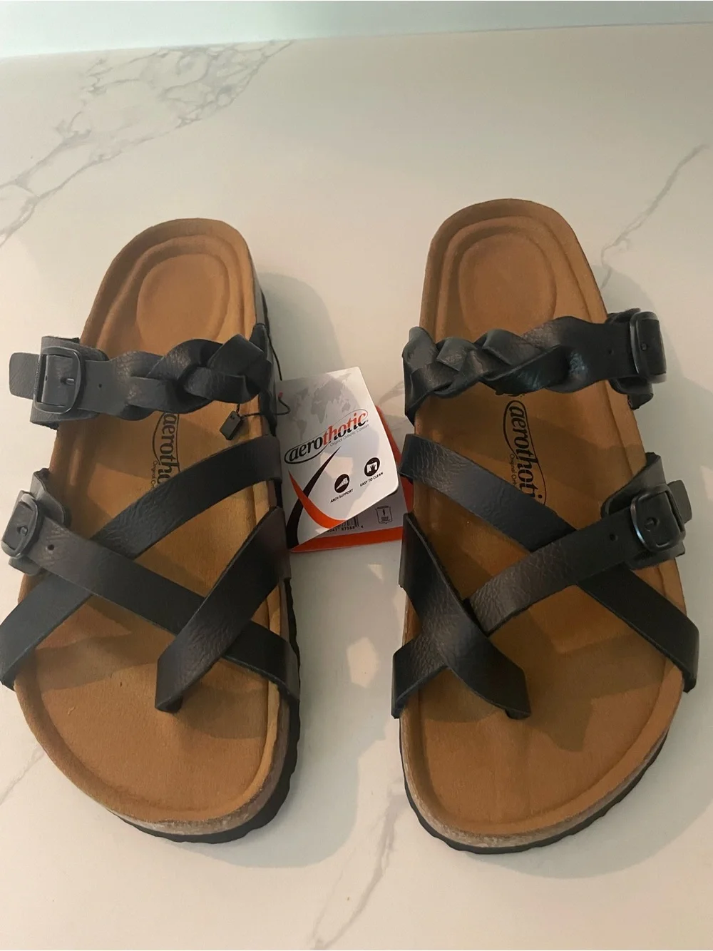 AeroThotic Women's Black Comfort Sandals